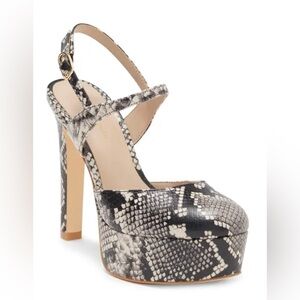 Stuart Weitzman Avenue 130 natural Snake Print Platform stilettos size 11‎ new